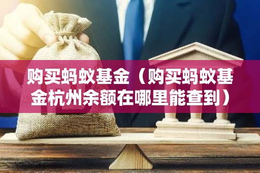 购买蚂蚁基金（购买蚂蚁基金杭州余额在哪里能查到）