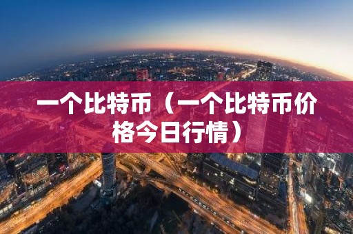 一个比特币（一个比特币价格今日行情）