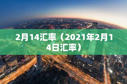 2月14汇率（2021年2月14日汇率）