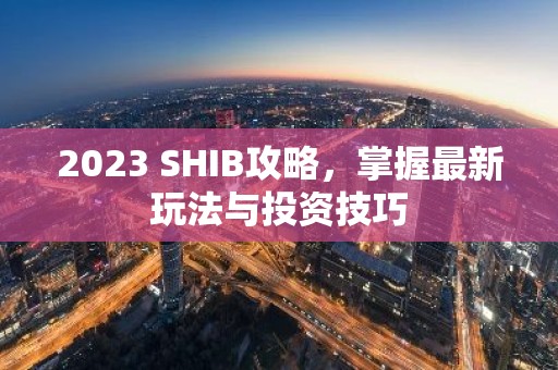 2023 SHIB攻略，掌握最新玩法与投资技巧
