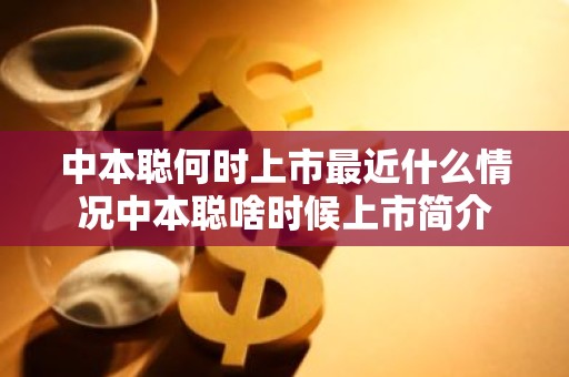 中本聪何时上市最近什么情况中本聪啥时候上市简介