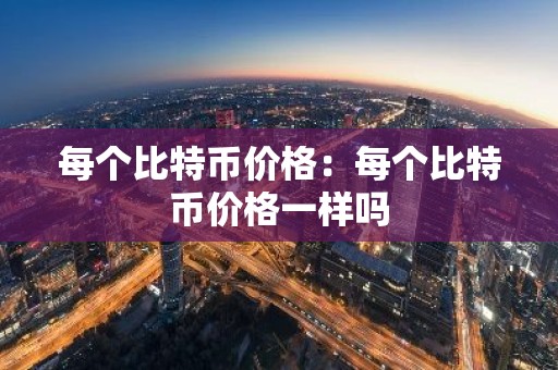 每个比特币价格：每个比特币价格一样吗