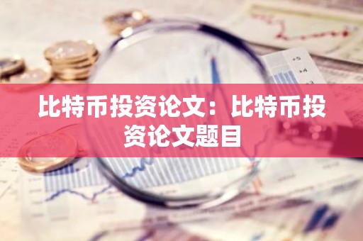 比特币投资论文：比特币投资论文题目