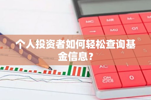 个人投资者如何轻松查询基金信息？