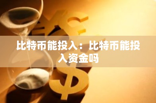 比特币能投入：比特币能投入资金吗