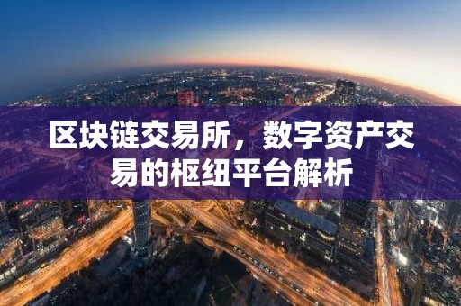 区块链交易所，数字资产交易的枢纽平台解析