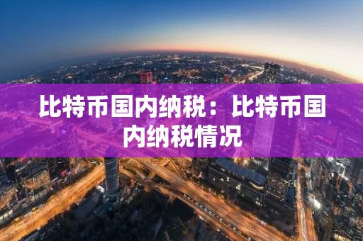 比特币国内纳税：比特币国内纳税情况