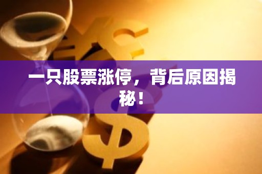 一只股票涨停，背后原因揭秘！