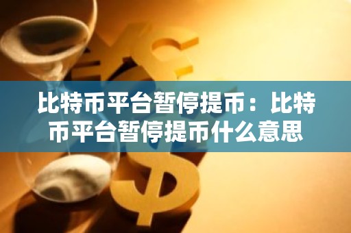 比特币平台暂停提币：比特币平台暂停提币什么意思