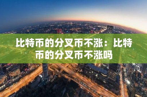 比特币的分叉币不涨：比特币的分叉币不涨吗