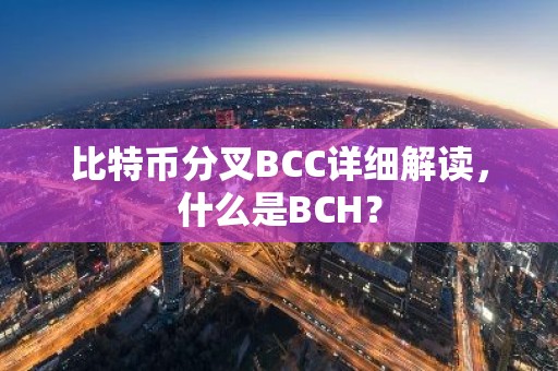 比特币分叉BCC详细解读，什么是BCH？
