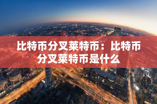 比特币分叉莱特币：比特币分叉莱特币是什么