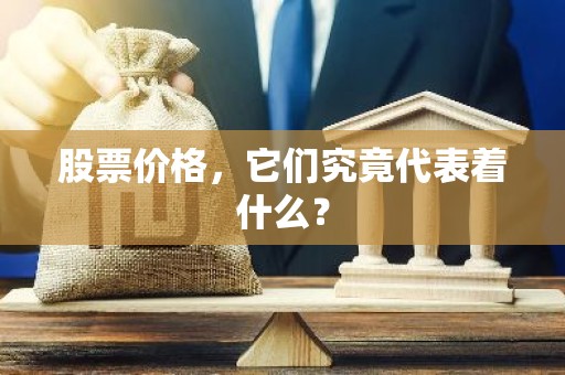 股票价格，它们究竟代表着什么？