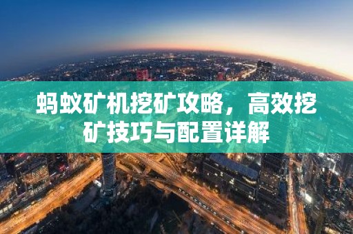 蚂蚁矿机挖矿攻略，高效挖矿技巧与配置详解