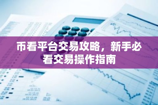 币看平台交易攻略，新手必看交易操作指南