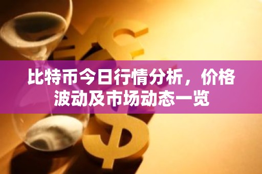 比特币今日行情分析，价格波动及市场动态一览