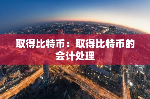 取得比特币：取得比特币的会计处理
