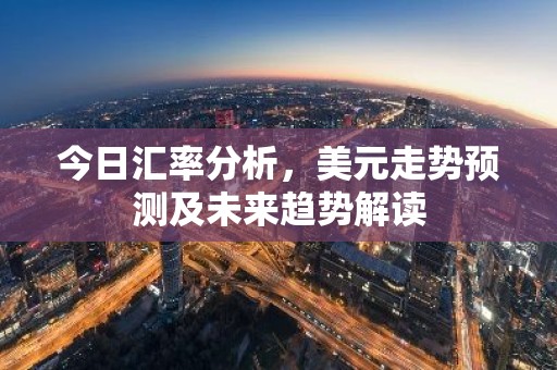 今日汇率分析，美元走势预测及未来趋势解读