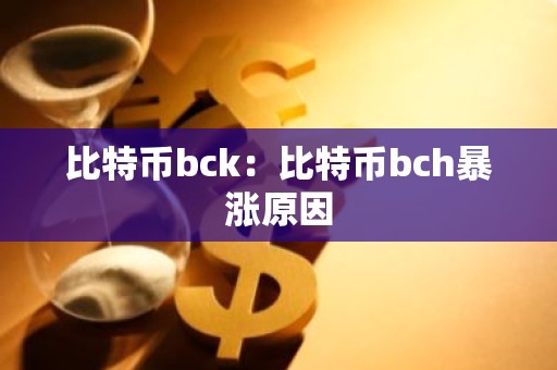 比特币bck：比特币bch暴涨原因