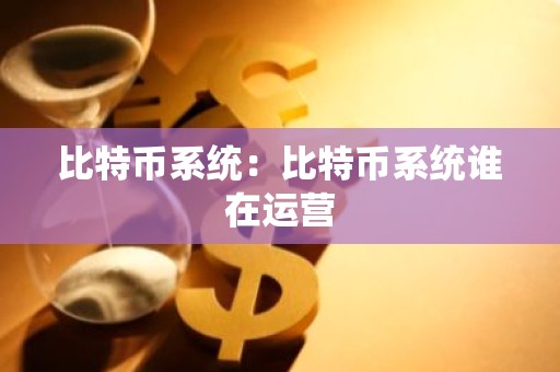 比特币系统：比特币系统谁在运营