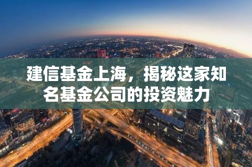 建信基金上海，揭秘这家知名基金公司的投资魅力
