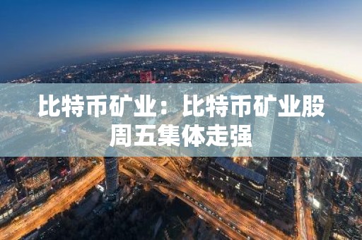 比特币矿业：比特币矿业股周五集体走强