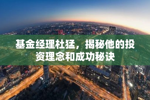 基金经理杜猛，揭秘他的投资理念和成功秘诀