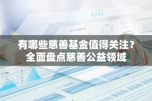 有哪些慈善基金值得关注？全面盘点慈善公益领域