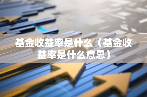 基金收益率是什么（基金收益率是什么意思）