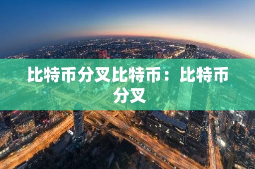 比特币分叉比特币：比特币 分叉