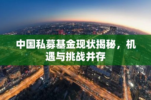 中国私募基金现状揭秘，机遇与挑战并存