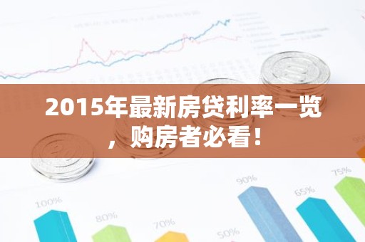 2015年最新房贷利率一览，购房者必看！