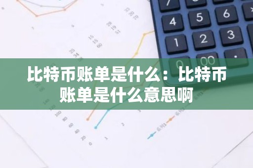 比特币账单是什么：比特币账单是什么意思啊