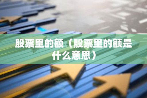 股票里的额（股票里的额是什么意思）