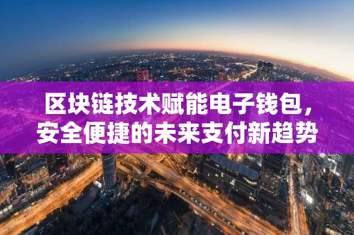 区块链技术赋能电子钱包，安全便捷的未来支付新趋势