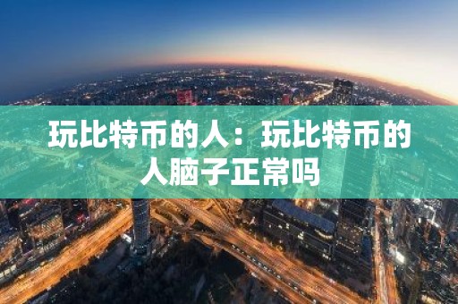 玩比特币的人：玩比特币的人脑子正常吗