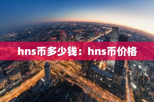 hns币多少钱：hns币价格