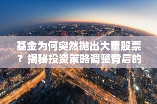 基金为何突然抛出大量股票？揭秘投资策略调整背后的真相