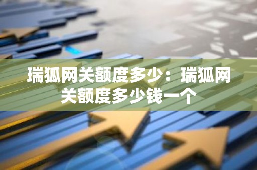 瑞狐网关额度多少：瑞狐网关额度多少钱一个