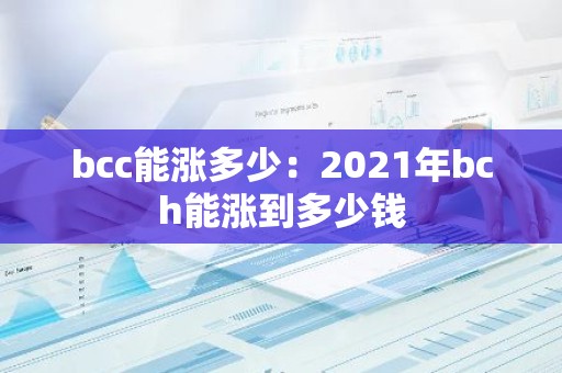 bcc能涨多少：2021年bch能涨到多少钱