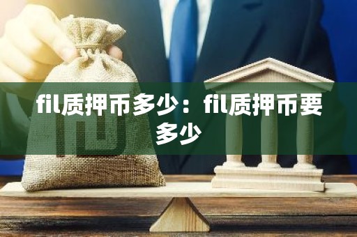 fil质押币多少：fil质押币要多少