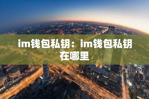 im钱包私钥：im钱包私钥在哪里