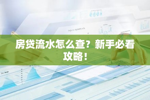 房贷流水怎么查？新手必看攻略！