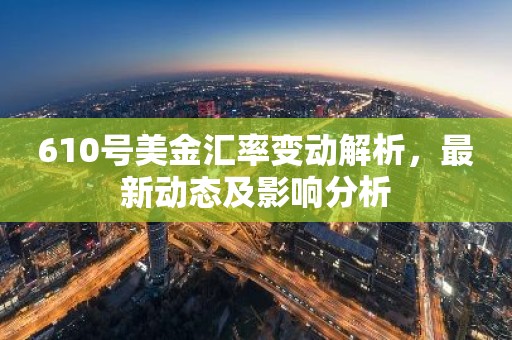 610号美金汇率变动解析，最新动态及影响分析