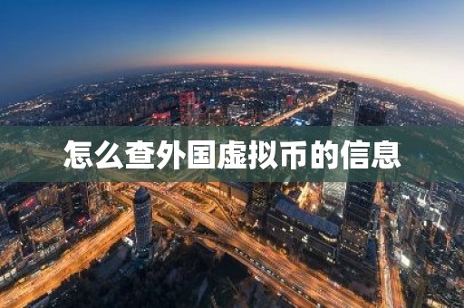 怎么查外国虚拟币的信息