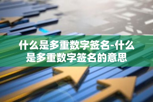 什么是多重数字签名-什么是多重数字签名的意思