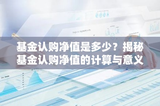 基金认购净值是多少？揭秘基金认购净值的计算与意义