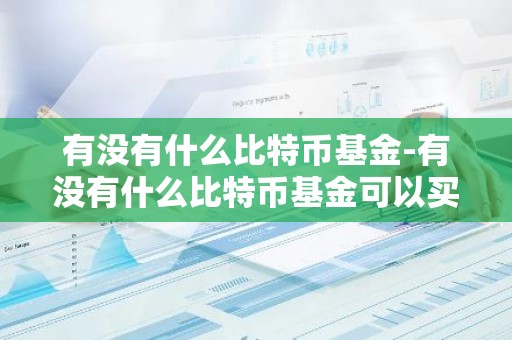 有没有什么比特币基金-有没有什么比特币基金可以买