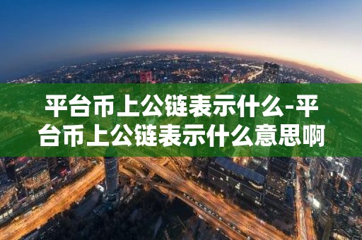 平台币上公链表示什么-平台币上公链表示什么意思啊