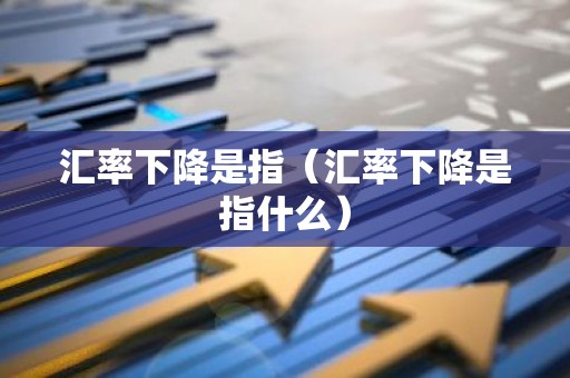 汇率下降是指（汇率下降是指什么）